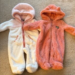 Eddie Bauer Pink and Cream Fleece Footies